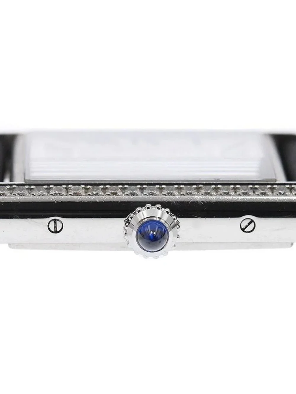 CARTIER tank mast LM W4TA0017 Diamond Bezel Silver Dial Quartz Boy's_966431